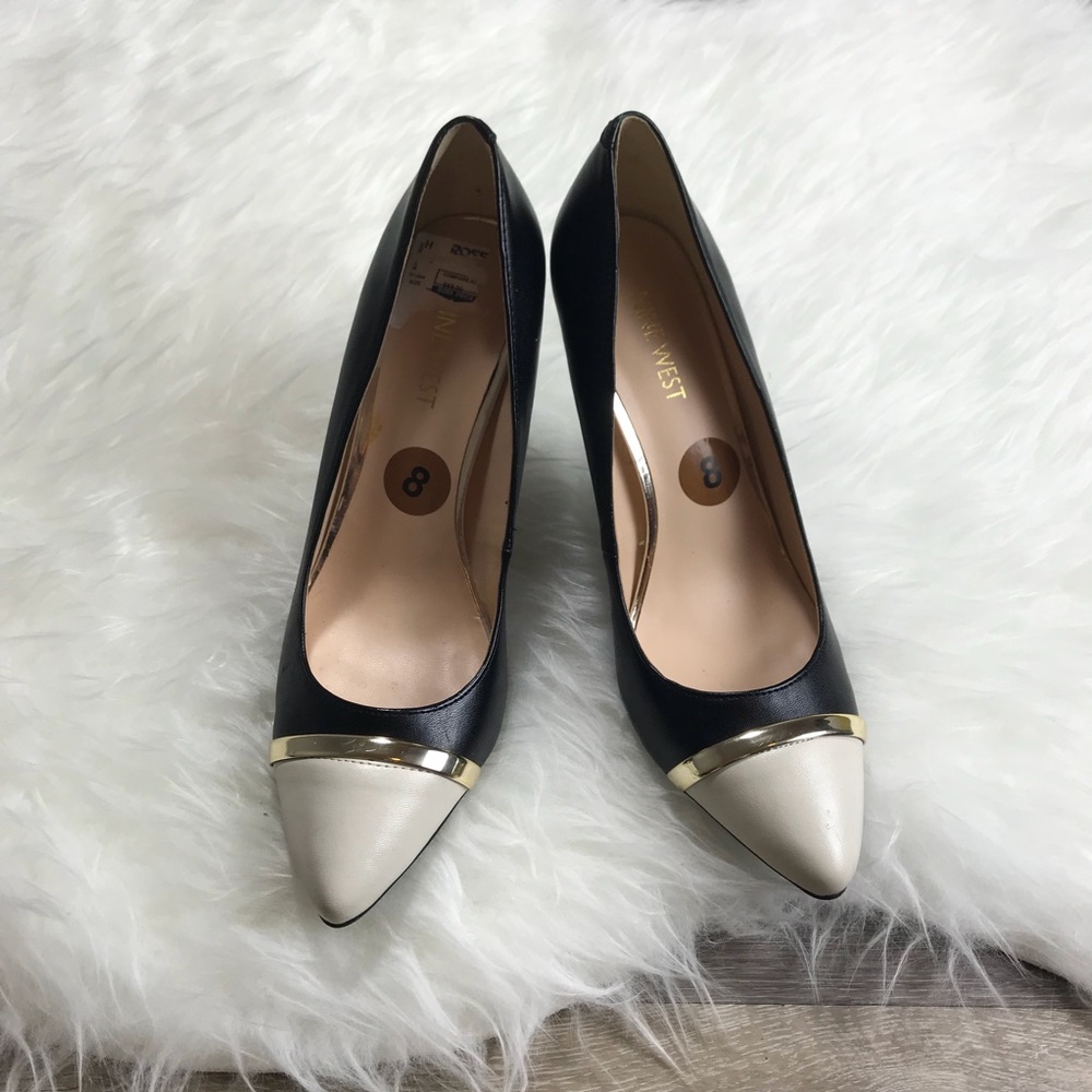 Nine West black white pumps size 8